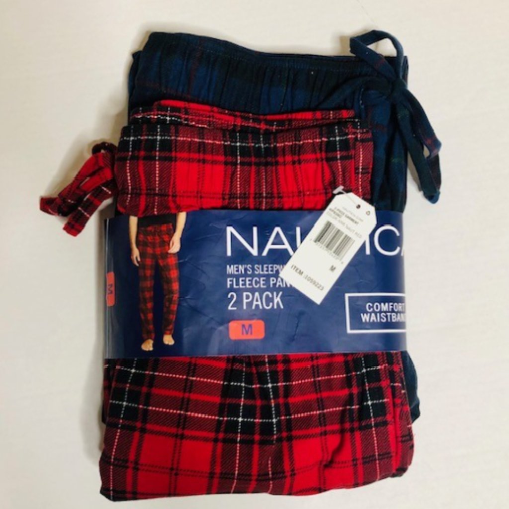 Nautica 2 Pk Men’s Fleece Pajamas Lounge Pants Size M